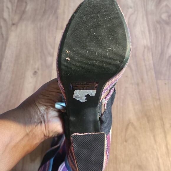 Fahrenheit Denim and Fabric Platform Heels - Picture 10 of 10